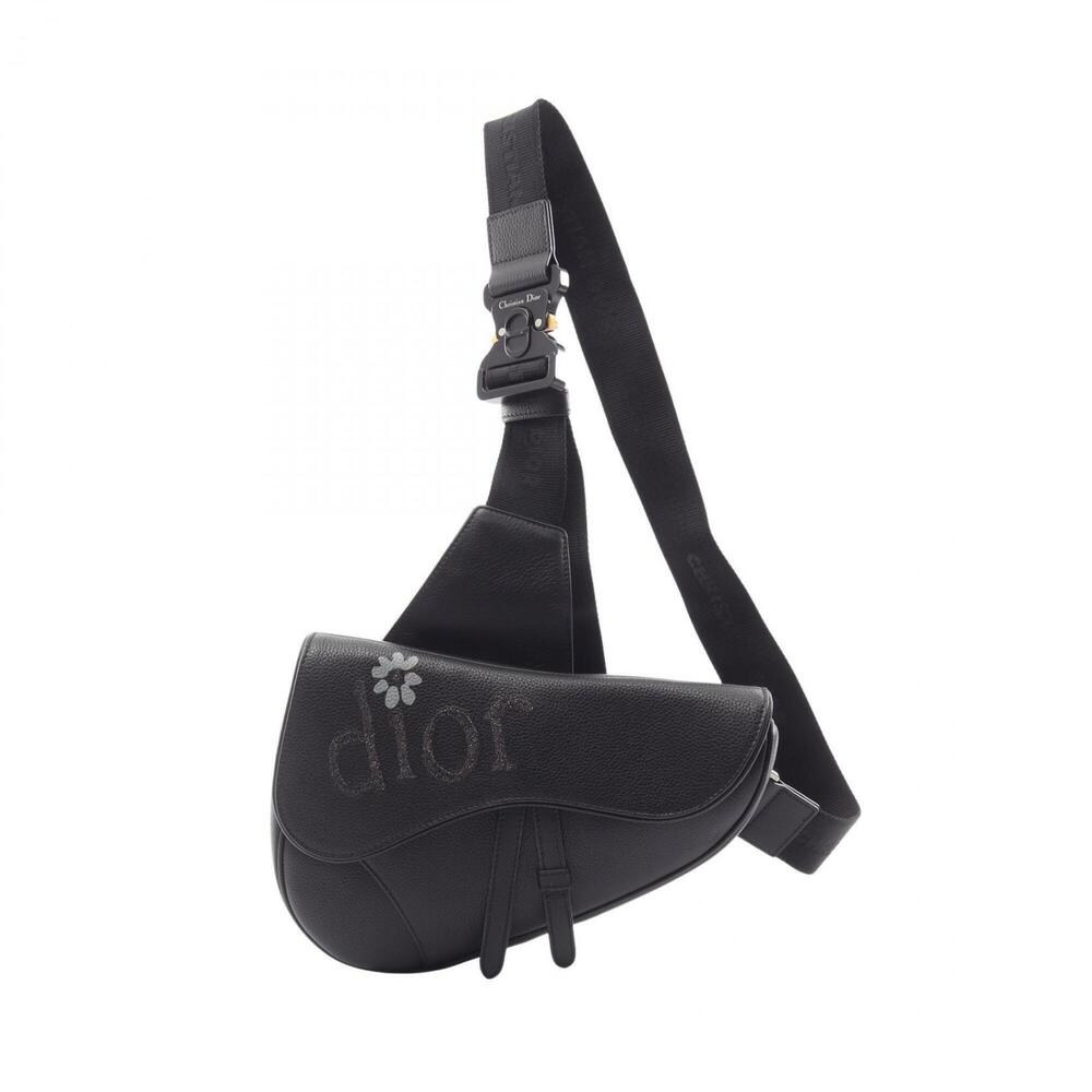 Christian Dior Dior x ERL Saddle Bag, Waist Body Handbag, Leather, Men's, Bla...